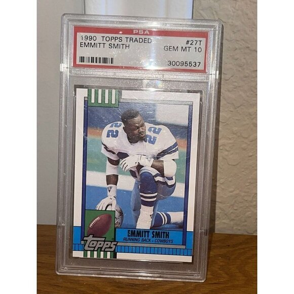 Emmitt Smith (GRADED 10) Topps 1990 Football‎ Trading Card - Picture 2 of 4